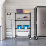 5-Tier Steel Wire Shelving, 30"W x 14"D x 61.5"H | Durable solid steel wire storage rack with adjustable shelves featuring 300 pounds per shelf weight capacity for home use