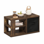 Furinno CLASSIC Coffee Table, Modern Rectangle Coffee Table with 1.8" Triple Thick Tabletop, Side Table, Toolless Assembly, for Living Room, Home Office, Black
