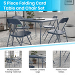 Flash Furniture Madelyn 33.5" Square Folding Multipurpose Card Table with Padded Vinyl Top, Portable Folding Game Table for 4 Players, Black