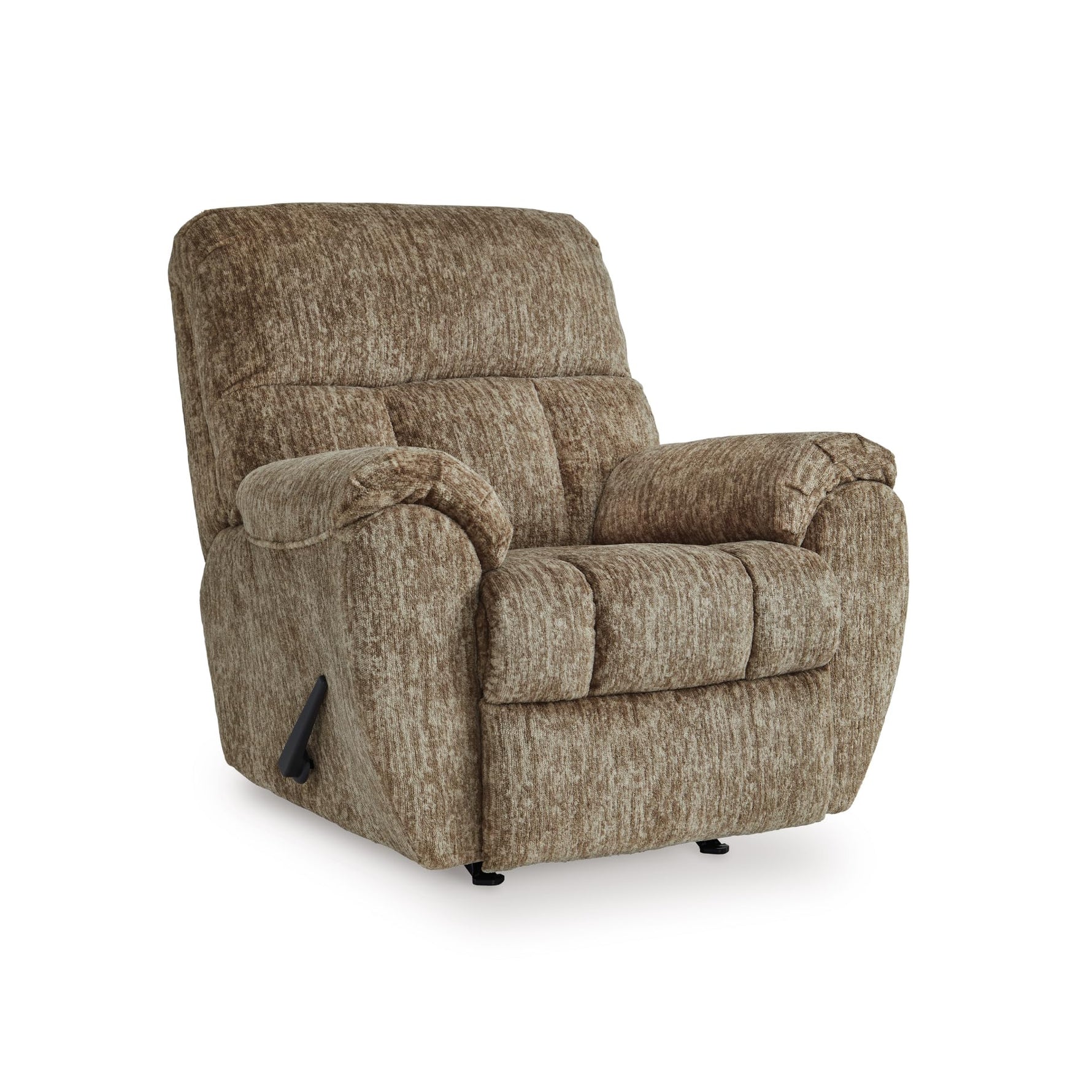 Signature Design by Ashley Skymaker Modern Faux Leather Manual Rocker Recliner with Track Arms, Dark Brown