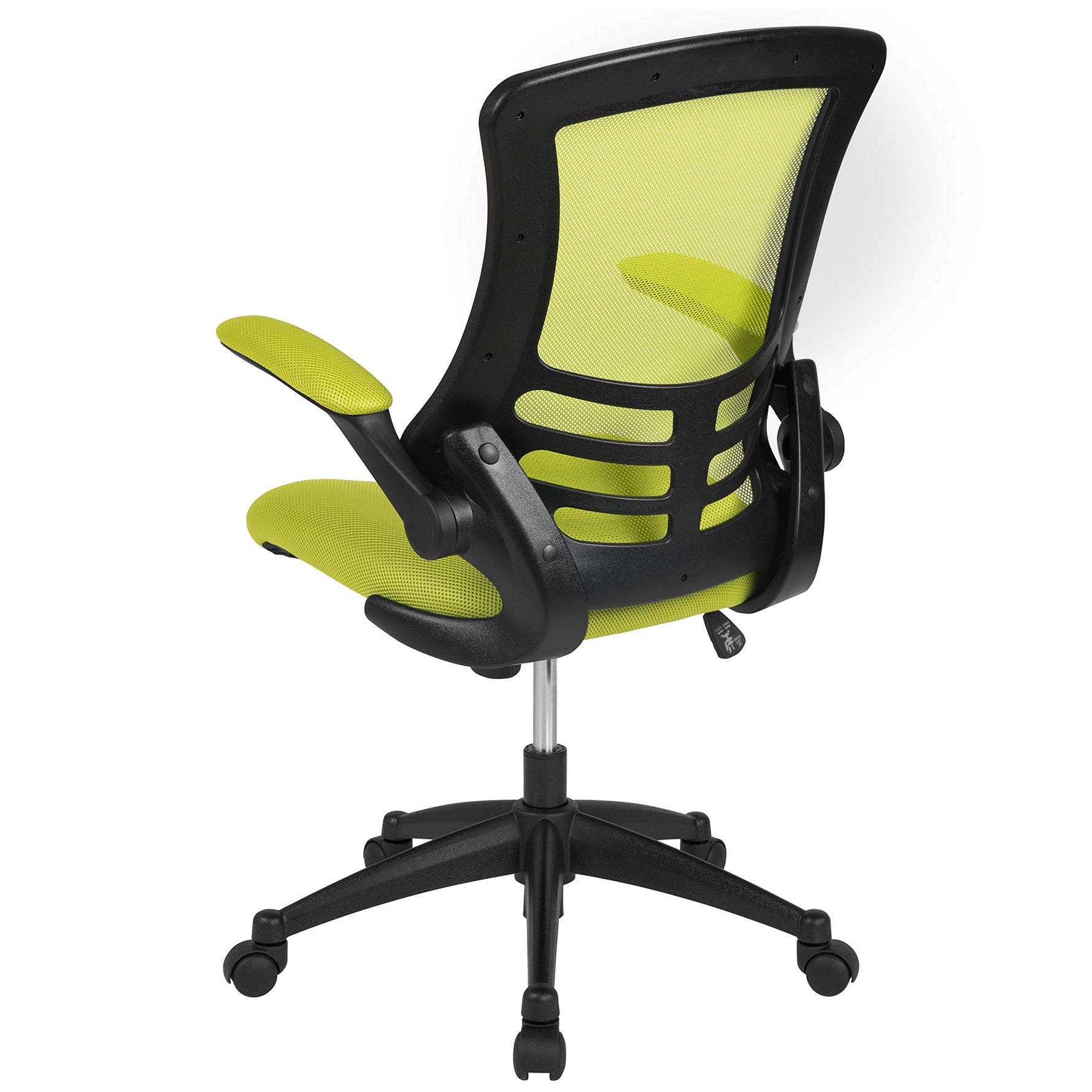 Flash Furniture Kelista Mid-Back Swivel Office Chair with Adjustable Seat Height, Ergonomic Mesh Desk Chair with Flip-Up Armrests, Black