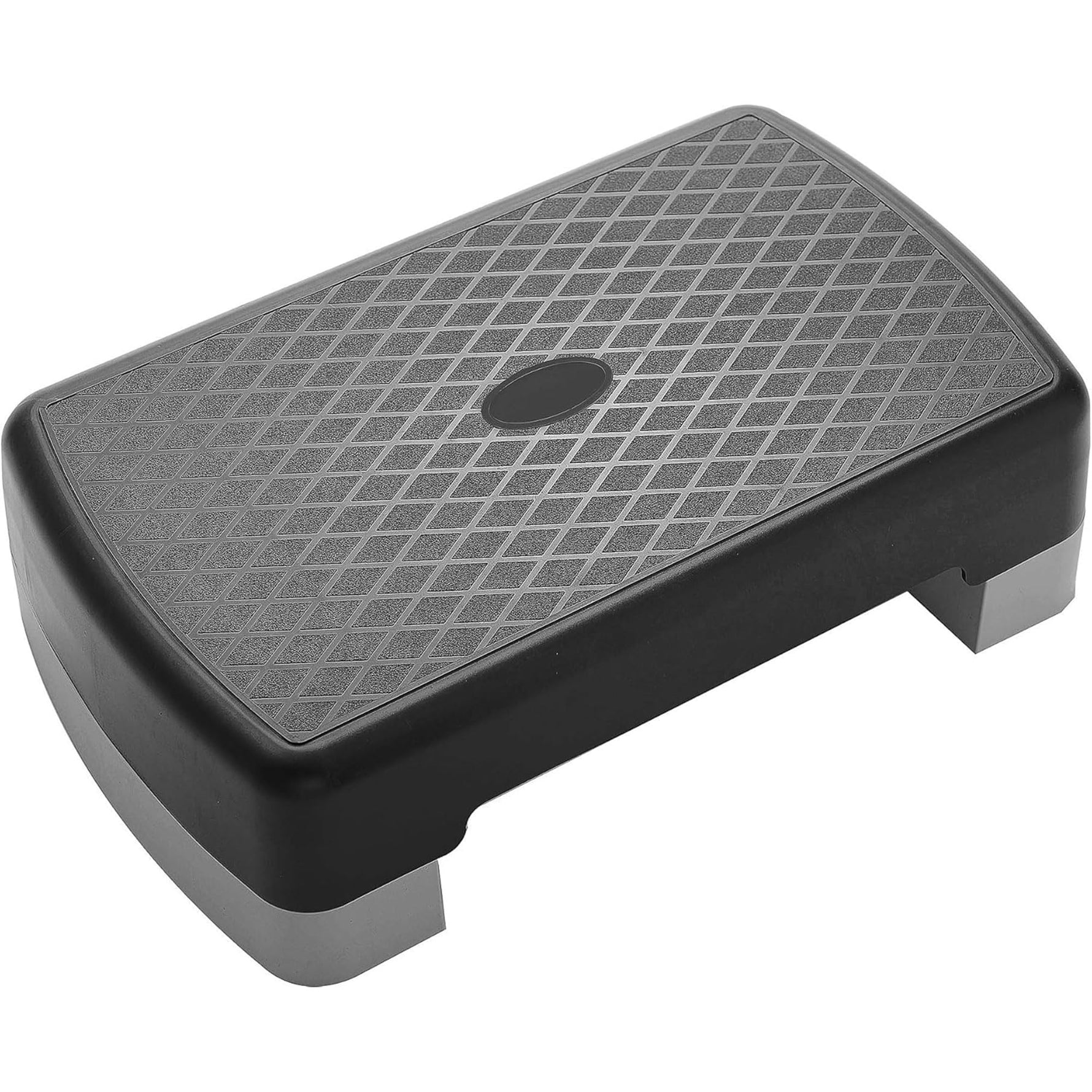 Fitvids 18" Workout Aerobic Stepper Step Platform with 2 Risers, Lightweight Portable Step Up Platform Trainer, Adjustable Height 3.2’’ 5.5’’ for Home Gym, Black and Gray