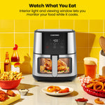 Chefman Air Fryer 8 Qt | TurboFry® 4-in-1 with 450°F Hi-Fry Option for Crispier Results | Bake, Dehydrate, Frozen | XL Nonstick Dishwasher-Safe Basket | Stainless Steel