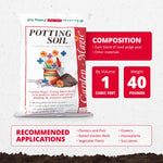 Michigan Peat 40 Pound Bag of Garden Magic General Purpose Moisture Retaining Potting Soil Mix for Indoor and Outdoor Planting