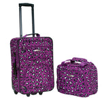 Rockland Fashion Softside 2 Piece Luggage Set, Expandable, (14" Tote/19" Upright), Purple