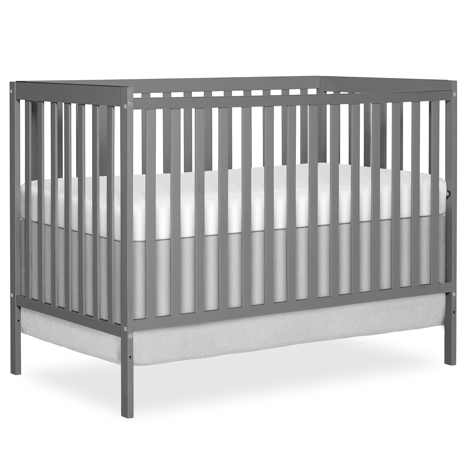 Dream On Me Synergy 5-in-1 Convertible Full-Size Baby Crib with Toddler, Day & Full Bed Conversion in White, GreenGuard Gold & BSA, 3 Mattress Heights, Sustainable Pinewood