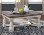 Signature Design by Ashley Havalance Farmhouse Sofa Table, Flip Top Design for Additional Dining Space and Fixed Lower Shelf, Gray & White with Weathered Finish