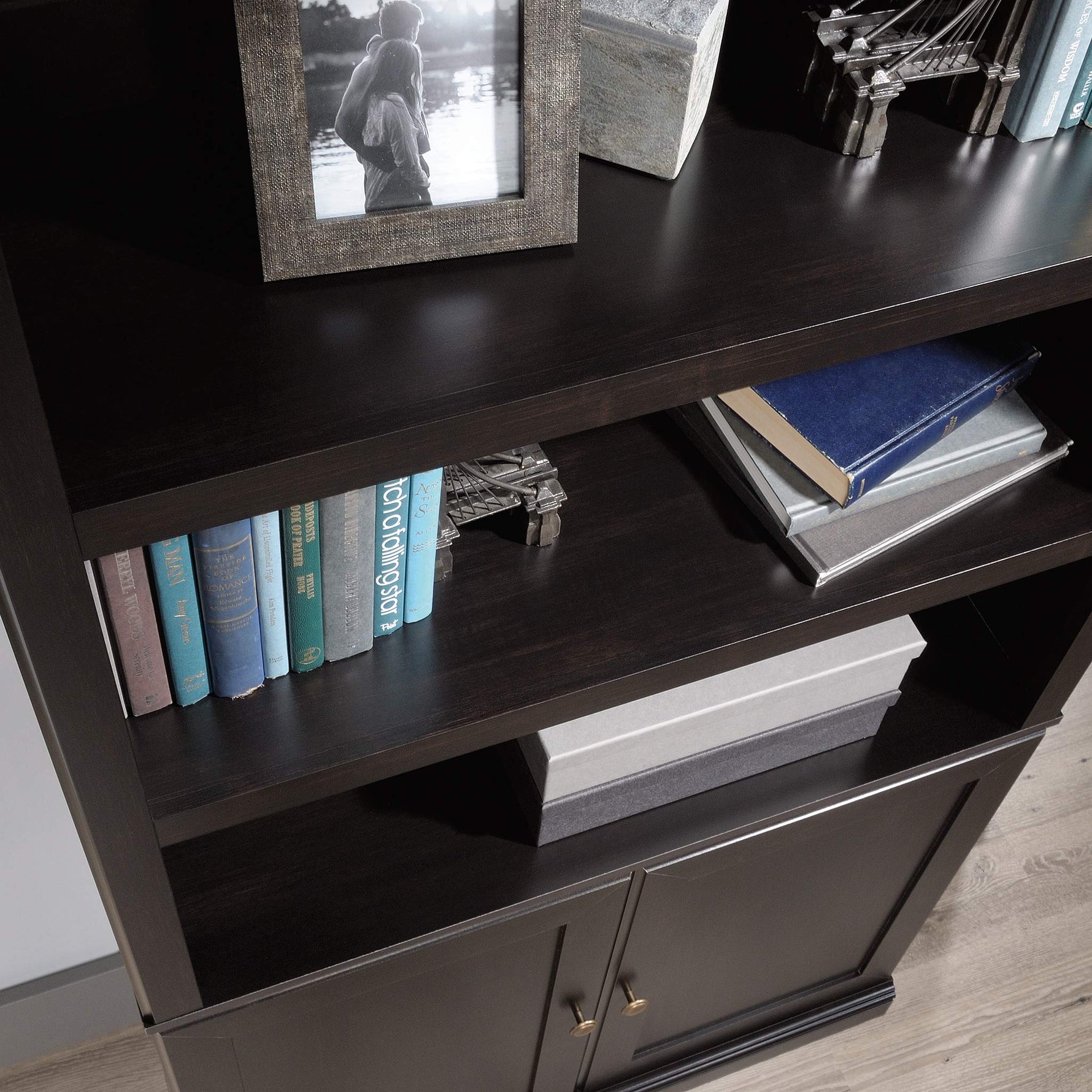 Sauder Miscellaneous Storage 5-Shelf/Book Shelf 2-Door Bookcase, Glacier Oak Finish
