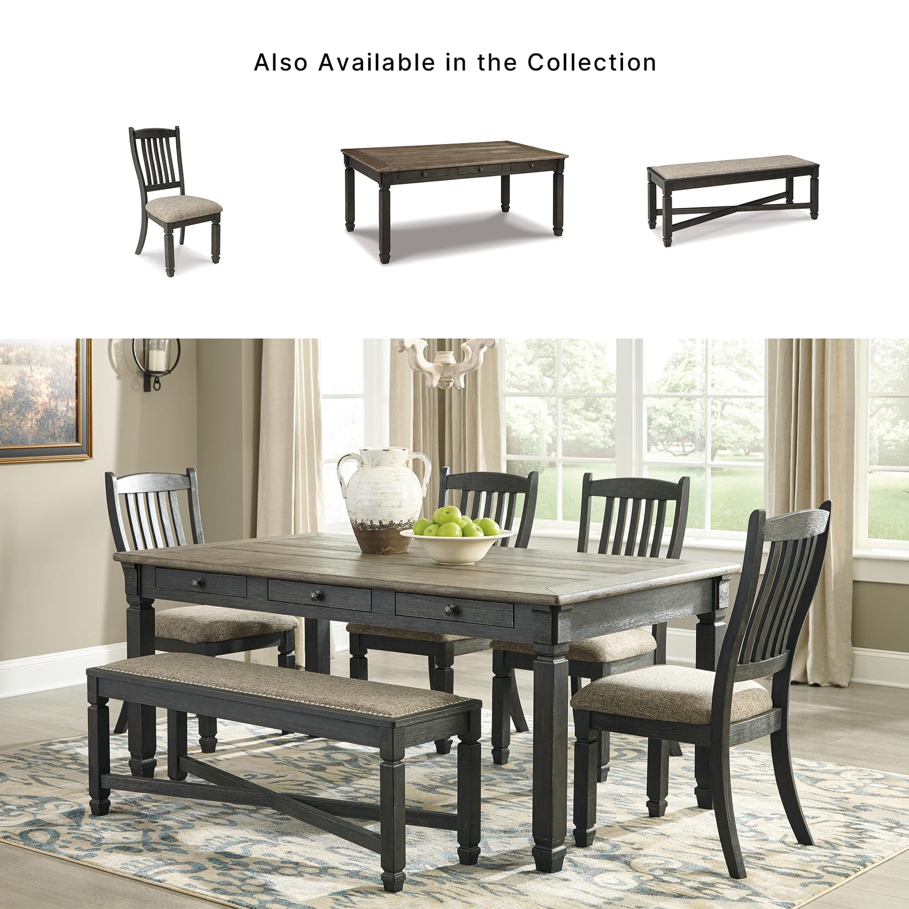 Signature Design by Ashley Bolanburg 20" Upholstered Dining Room Chair, Set of 2, Antique White