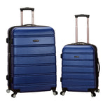 Rockland Melbourne Hardside Expandable Spinner Wheel Luggage, Checked Large 28", Black