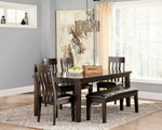Signature Design by Ashley Ralene Tufted Upholstered Dining Room Bench, Medium Brown