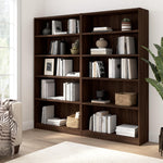 Bush Home Universal Small 2 Shelf Bookcase in Black, Low Storage and Display Bookshelf for Home Office or Living Room Organization