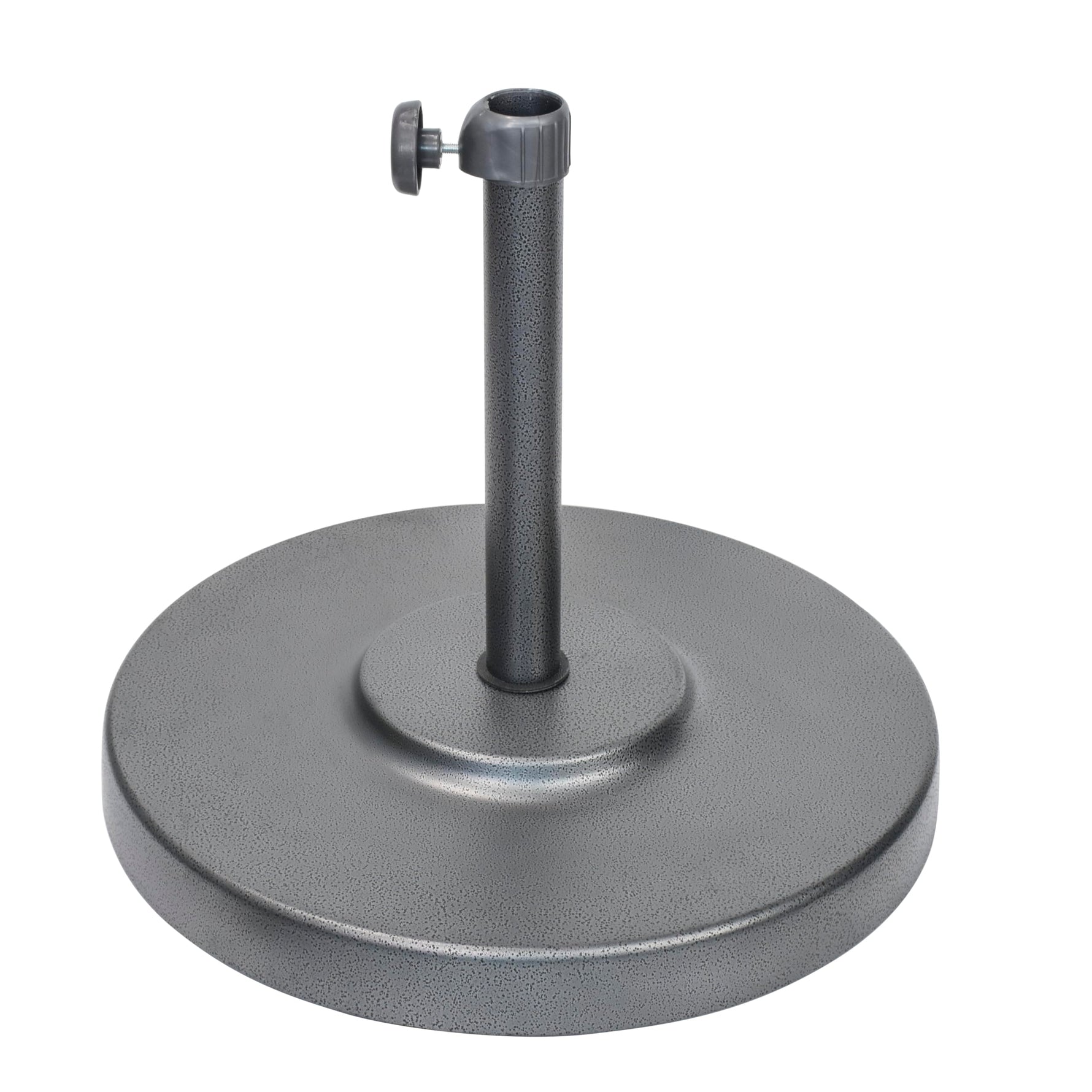 California Umbrella 50 lbs. Round Concrete Weighted Powdercoated Steel Umbrella Base, Black Frame, One Size , CFMT160-Black
