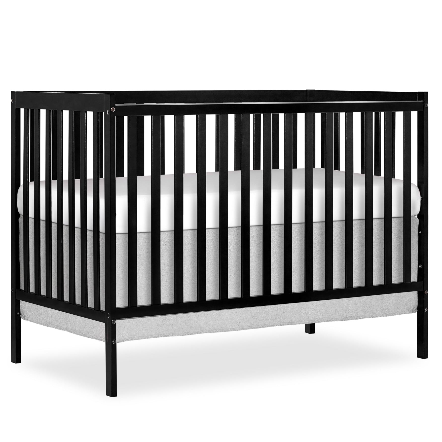 Dream On Me Synergy 5-in-1 Convertible Full-Size Baby Crib with Toddler, Day & Full Bed Conversion in White, GreenGuard Gold & BSA, 3 Mattress Heights, Sustainable Pinewood