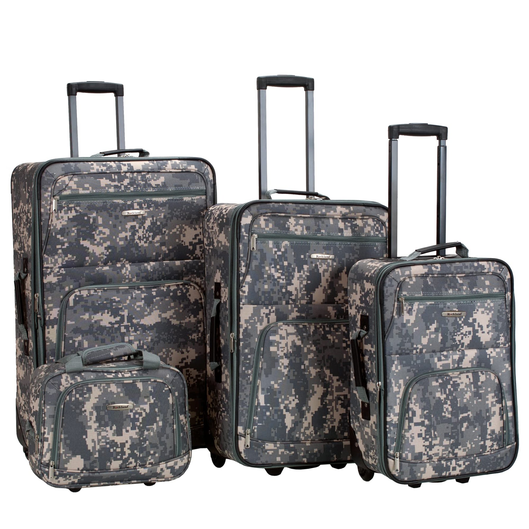 Rockland Fashion Softside 2 Piece Luggage Set, Expandable, (14" Tote/19" Upright), Purple