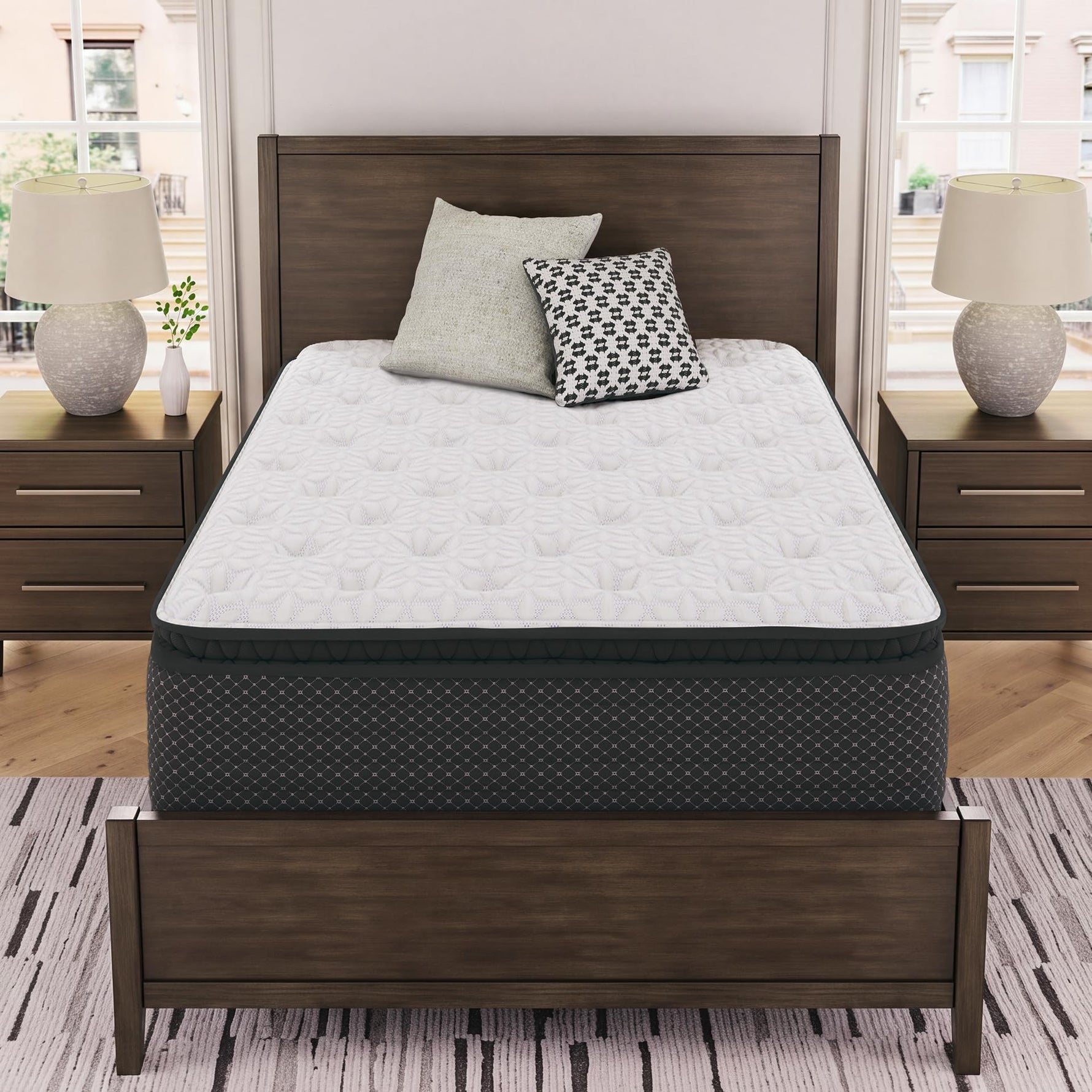 Signature Design by Ashley Chime 12 Inch Hybrid Full Mattress, Memory Foam with Lumbar Support, High-Density Foam & Pocketed Coils for Comfort & Back Support, Mattresses in a Box, Full Size