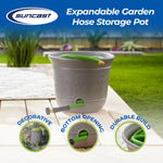 Suncast 300 ft. Decorative Resin 5 Gallon Hose Storage Pot 4-Pack, Gray Speckle, CPLHPL100