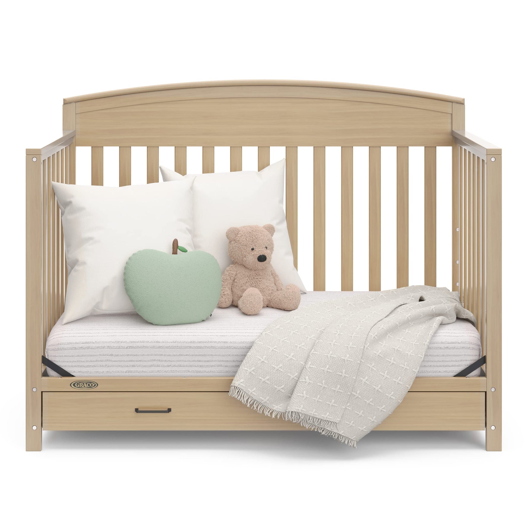 Graco Benton 5-in-1 Convertible Crib – GREENGUARD Gold Certified, Converts from Baby Crib to Toddler Bed, Daybed and Full-Size Bed, Fits Standard Full-Size Crib Mattress (White)