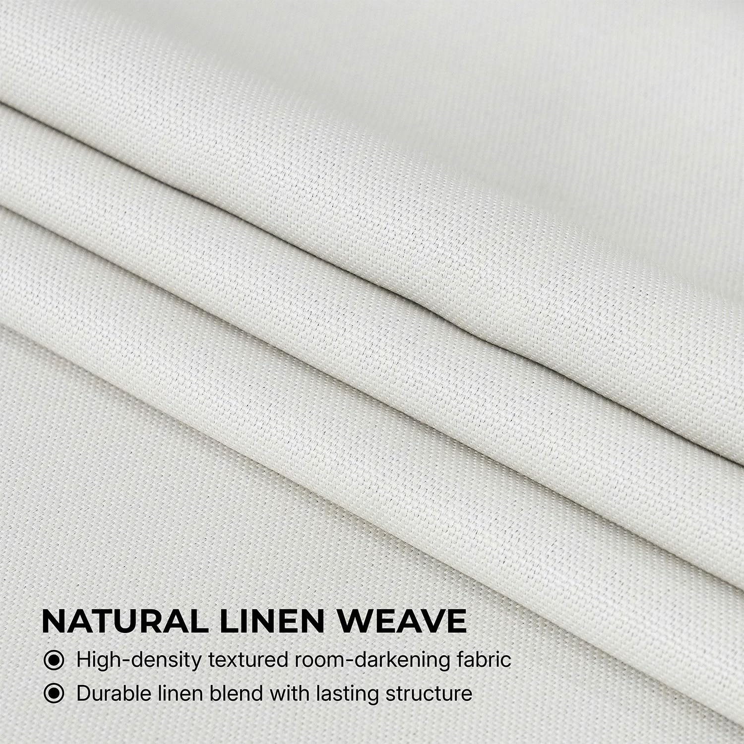 HPD Half Price Drapes - Faux Linen Curtains for Living Room (1 Panel) - 50W X 96L - Textured Room Darkening Curtains for Bedroom 96 Inches Long - Drapes for Home Decor, Birch