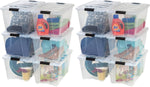 IRIS USA 6-Pack 6 Quart Storage Bins with Lids | Transparent design makes contents easy to find. Ideal for shoes, photos, documents, and small essentials. Nestable design