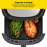 Chefman Air Fryer 8 Qt | TurboFry® 4-in-1 with 450°F Hi-Fry Option for Crispier Results | Bake, Dehydrate, Frozen | XL Nonstick Dishwasher-Safe Basket | Stainless Steel