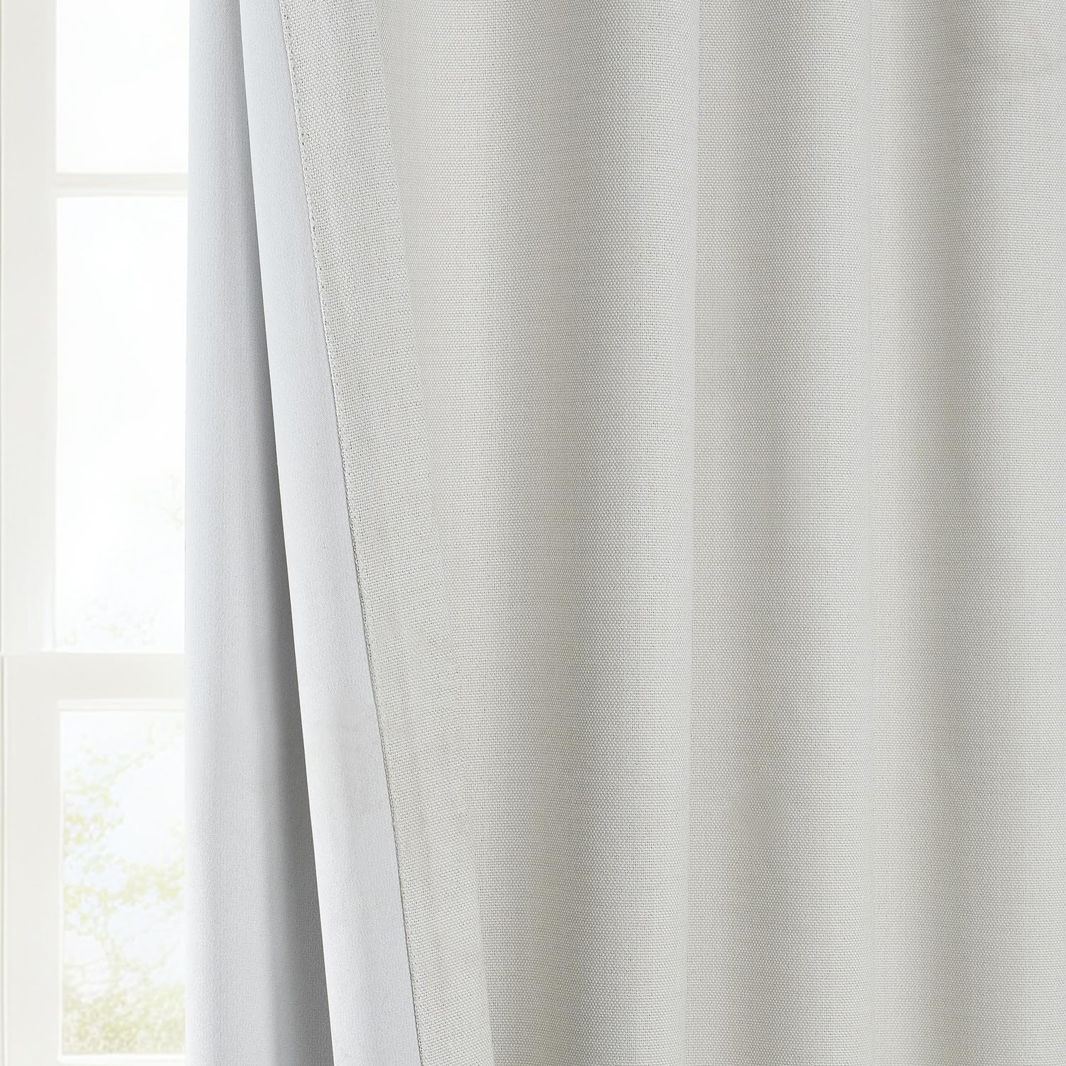 HPD Half Price Drapes - Faux Linen Curtains for Living Room (1 Panel) - 50W X 96L - Textured Room Darkening Curtains for Bedroom 96 Inches Long - Drapes for Home Decor, Birch