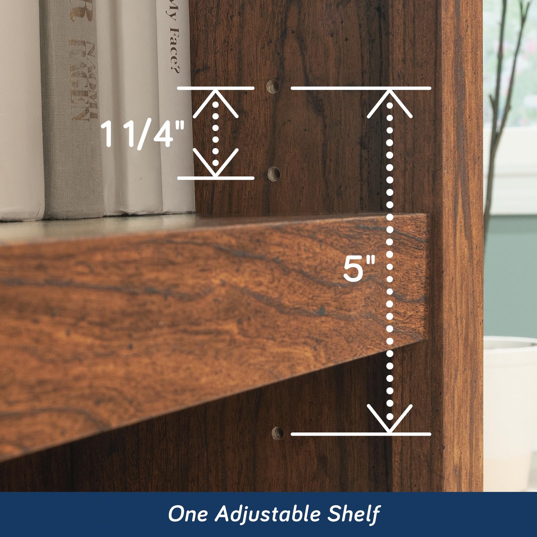 Sauder 2 Tier Book Shelf Wooden Bookcase Multipurpose Bookshelf for Home Office, Living Room, in Salt Oak