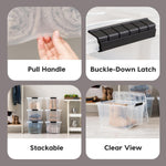 IRIS USA 6-Pack 6 Quart Storage Bins with Lids | Transparent design makes contents easy to find. Ideal for shoes, photos, documents, and small essentials. Nestable design