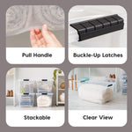 IRIS USA 6-Pack 6 Quart Storage Bins with Lids | Transparent design makes contents easy to find. Ideal for shoes, photos, documents, and small essentials. Nestable design