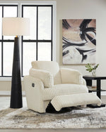 Signature Design by Ashley Tie-Breaker Swivel Glider Recliner, 2 Bolster Pillows, Hidden Storage, Fabric Upholstery, 41.38" W x 40.25" D x 39.75" H, Light Gray