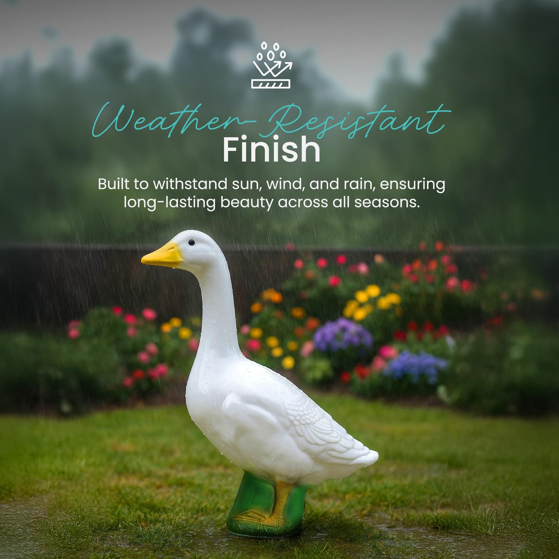 Union Products Goose Outdoor Lawn and Garden Statue, 23" Tall Animal Figurine for Patio, Balcony, or Front Porch Decor, White