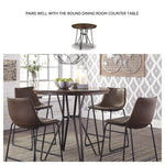 Signature Design by Ashley Centiar 24" Counter Height Modern Bucket Barstool, 2 Count, Black