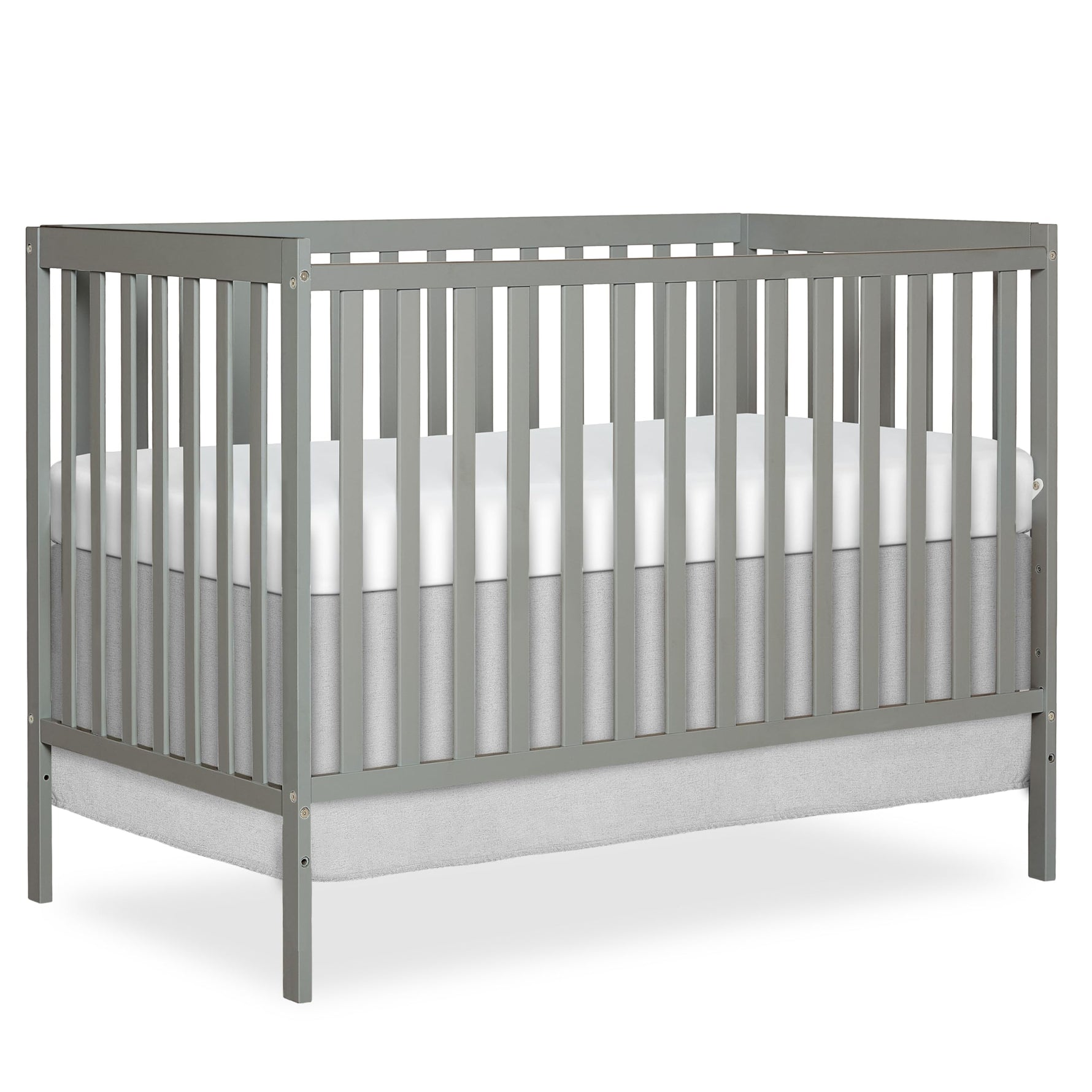Dream On Me Synergy 5-in-1 Convertible Full-Size Baby Crib with Toddler, Day & Full Bed Conversion in White, GreenGuard Gold & BSA, 3 Mattress Heights, Sustainable Pinewood