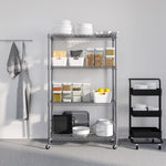 5-Tier Steel Wire Shelving, 30"W x 14"D x 61.5"H | Durable solid steel wire storage rack with adjustable shelves featuring 300 pounds per shelf weight capacity for home use