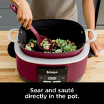 Ninja MC1000 Foodi PossibleCooker 8.5 Quart Multi-Cooker,with 4-in-1 Slow Cooker,Dutch Oven & More,Glass Lid & Integrated Spoon,Nonstick,Oven Safe Pot to 500°F,Cherry Tarte (Renewed)