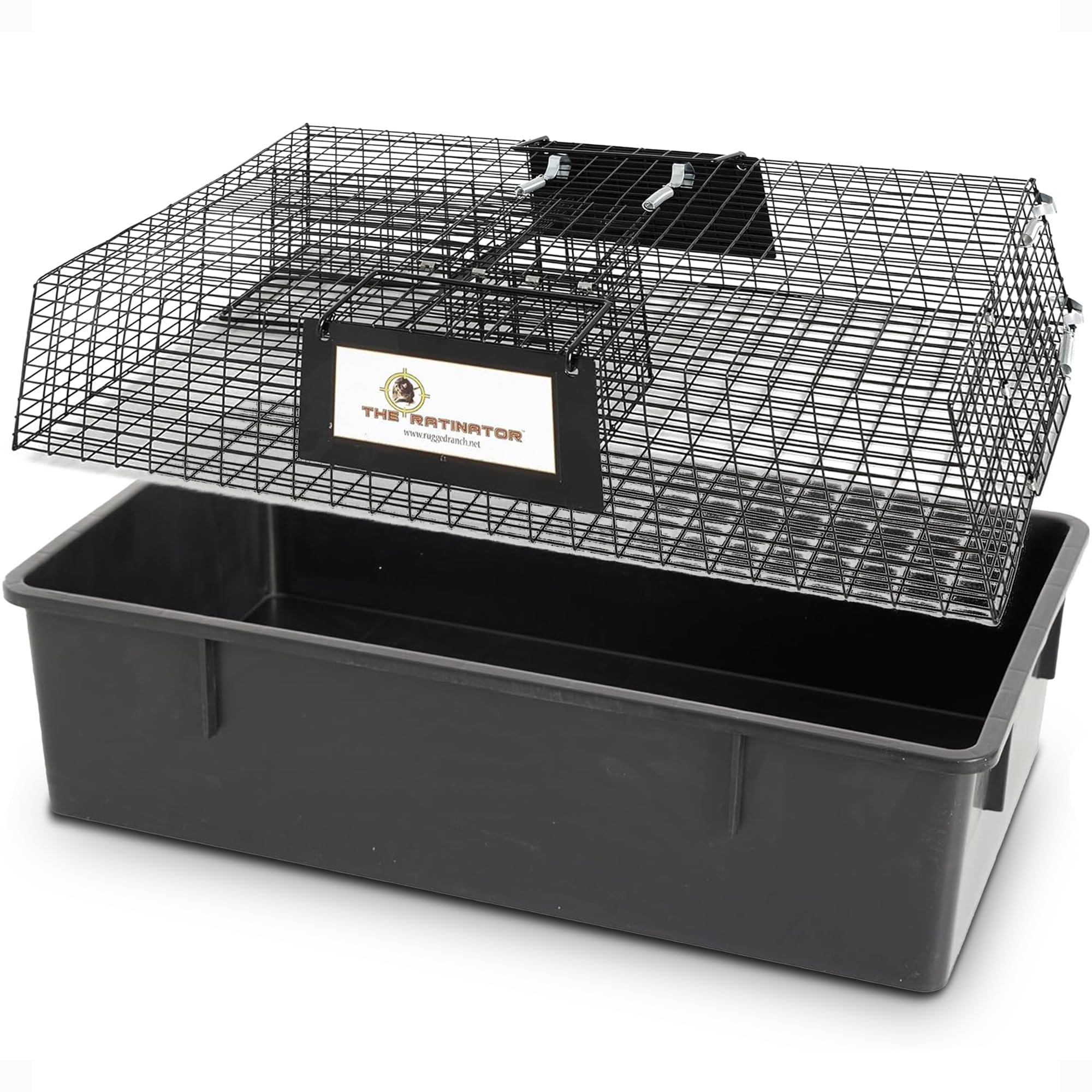Rugged Ranch Ratinator Live Rat and Mouse Trap Cage, Humane Multi Catch Rodent Control - Indoor or Outdoor Large Metal Wire Catcher with Dual Door for Rats and Mice