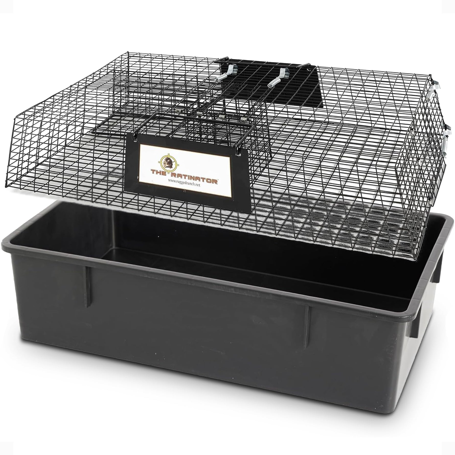 Rugged Ranch Ratinator Live Rat and Mouse Trap Cage, Humane Multi Catch Rodent Control - Indoor or Outdoor Large Metal Wire Catcher with Dual Door for Rats and Mice