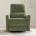 CHITA Power Recliner Chair Swivel Glider, FSC Certified Upholstered Living Room Nursery Reclining Sofa Chair with Lumbar Support, Linen