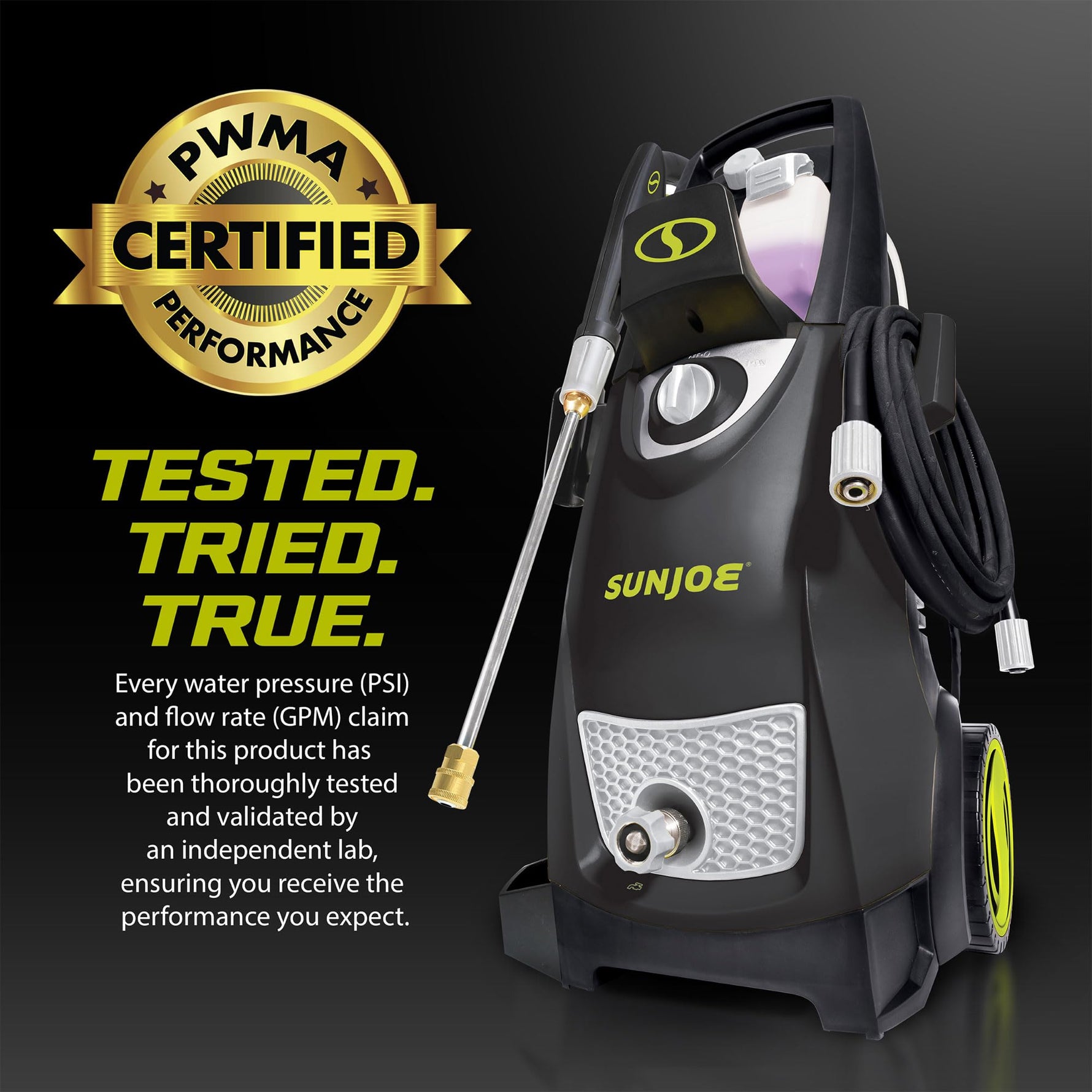 Sun Joe Electric Pressure Power Washer, Heavy-Duty, Cleaning Machine for Patios, Decks, & Sidewalks, Safety First GFCI Power Cord, w/Dual Soap Tanks, SPX3000