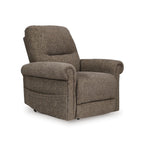Signature Design by Ashley Skymaker Modern Faux Leather Manual Rocker Recliner with Track Arms, Dark Brown