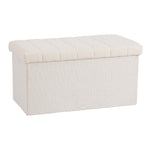 Seville Classics Cushioned Fabric Ottoman Hidden Storage Chest Footrest Chair, Padded Seat for Bedroom, Dorm, Loft, Living Room, Entryway, Hallway, Blue Velvet, 30" Bench