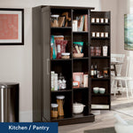 Sauder HomePlus Kitchen Storage Pantry Cabinet with Swing Door Storage and Adjustable Shelves, in Soft White finish