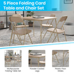 Flash Furniture Madelyn 33.5" Square Folding Multipurpose Card Table with Padded Vinyl Top, Portable Folding Game Table for 4 Players, Black