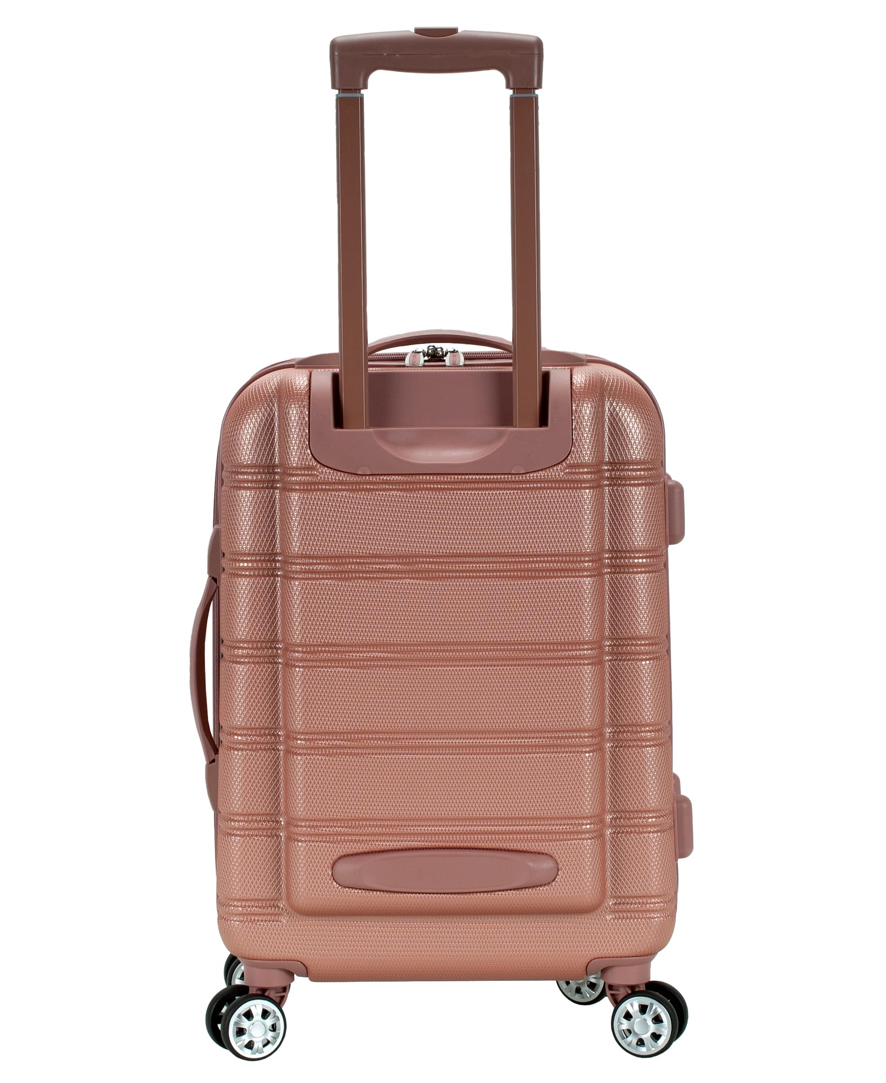 Rockland Melbourne Hardside Expandable Spinner Wheel Luggage, Checked Large 28", Black