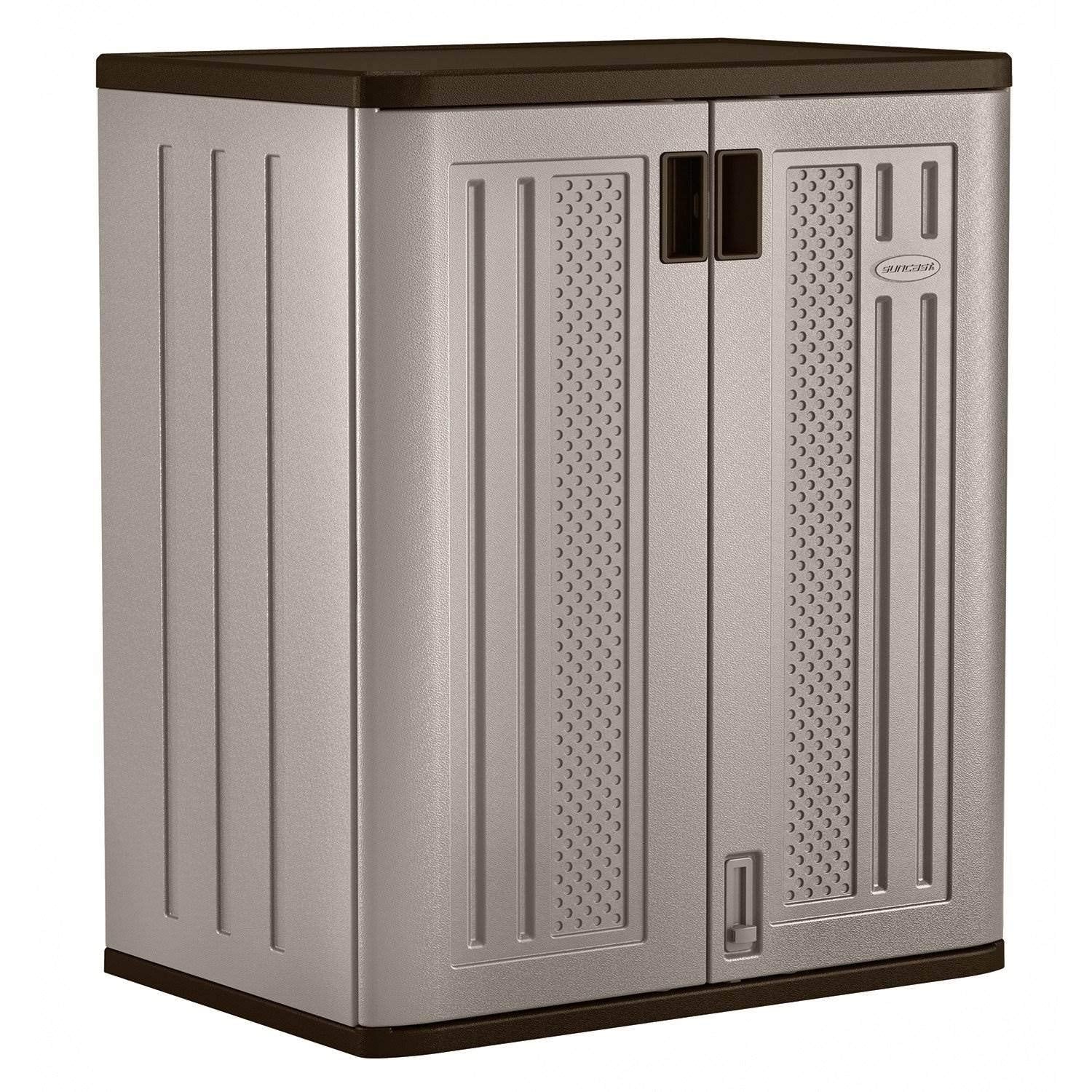 Suncast 36" Resin Base Garage Storage Cabinet, Platinum, Made in the USA