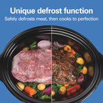 Hamilton Beach 6 Quart Set & Forget Programmable Slow Cooker with Defrost Function, Flexible Programming, Adjustable Countdown Timer, Large Dishwasher Safe Stoneware Crock and Glass Lid, Black (33765)