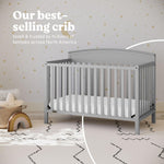 Graco Benton 5-in-1 Convertible Crib – GREENGUARD Gold Certified, Converts from Baby Crib to Toddler Bed, Daybed and Full-Size Bed, Fits Standard Full-Size Crib Mattress (White)