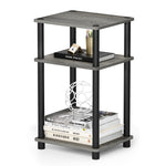 Furinno JUST Side Table, 3-Tier End Table, Open Shelves Night Stand, Bedside Table, Toolless Assembly, for Living Room, Bedroom, Bathroom, Columbia Walnut