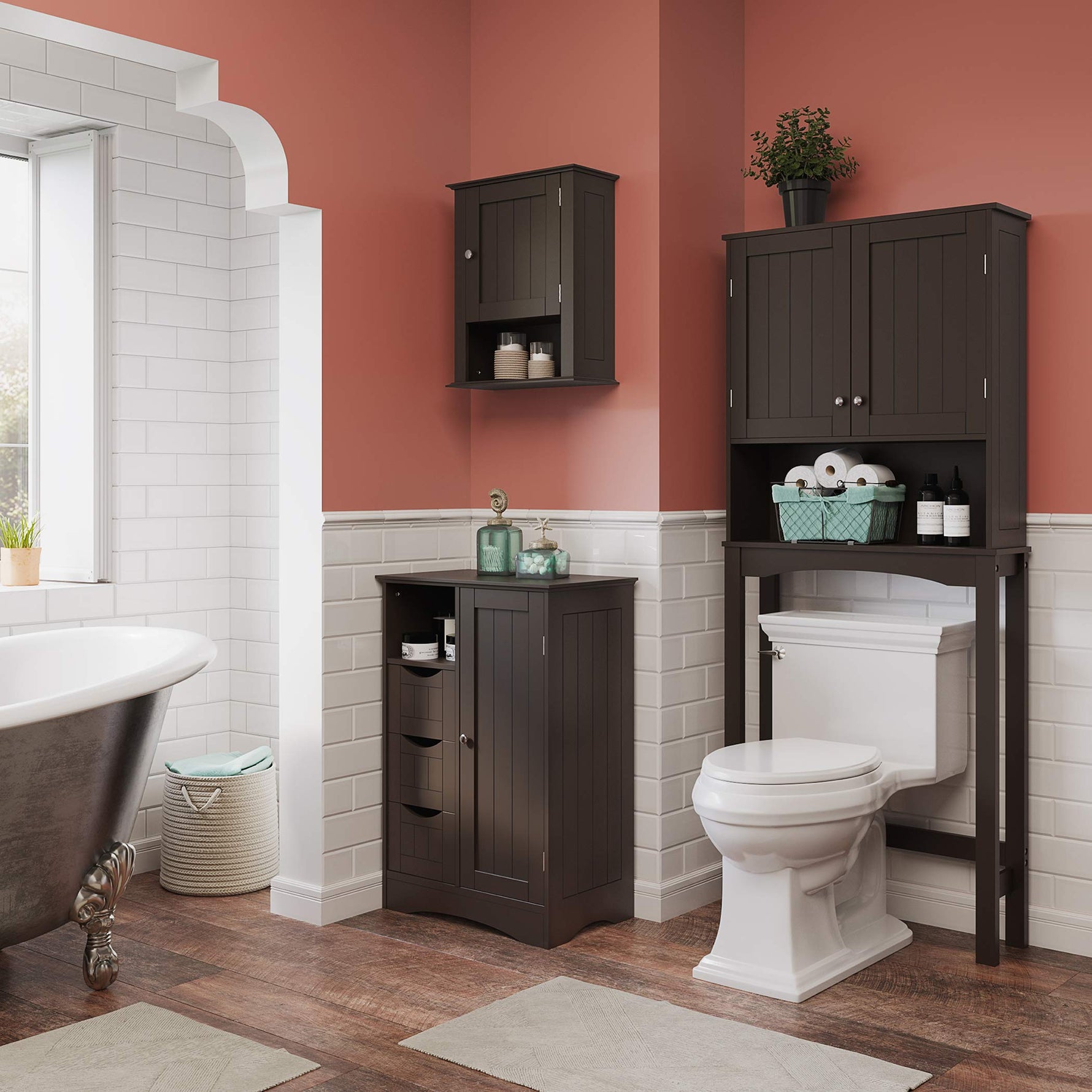 RiverRidge Ashland Single Door Wall, Gray Cabinet,Grey