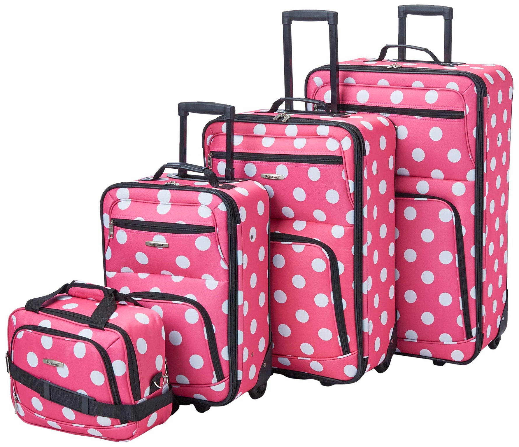 Rockland Fashion Softside 2 Piece Luggage Set, Expandable, (14" Tote/19" Upright), Purple